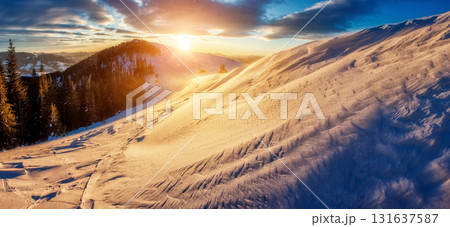 sunset in the mountains 131637587