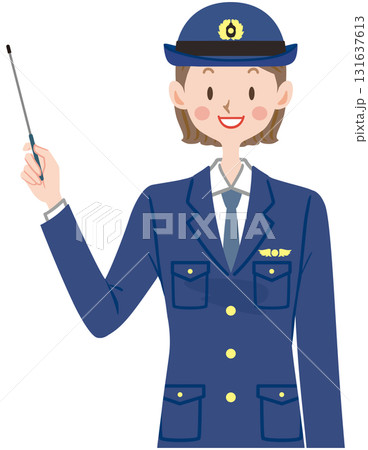 説明する女性警官のイラスト 131637613