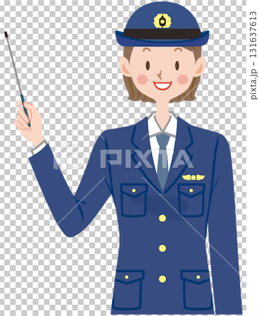 一名女警官解釋的插圖 131637613