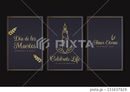 Dia de los Muertos Minimal Poster Set. 131637829