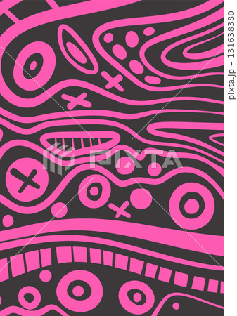 Abstract geometric doodle vector black and purple 131638380