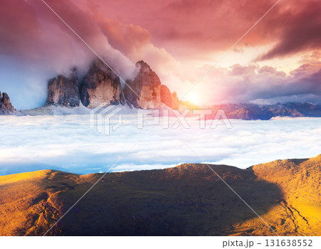 Amazing sunset in the mountains 131638552