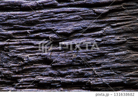 The macro photo shows the wood grain in deep brown and almost black tones The macro photo shows the wood grain in deep brown and almost black tones 131638682