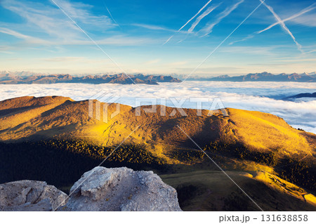 Amazing sunset in the mountains 131638858