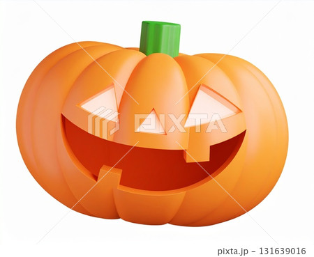 3Dおばけカボチャ ハロウィン素材 ジャックオーランタン白背景 3Dおばけカボチャ ハロウィン素材 ジャックオーランタン白背景 131639016