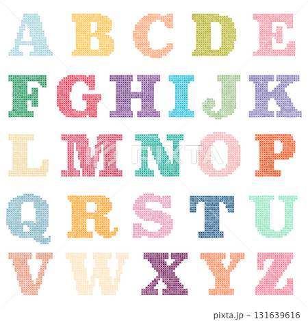 クロスステッチのアルファベット クロスステッチのアルファベット 131639616