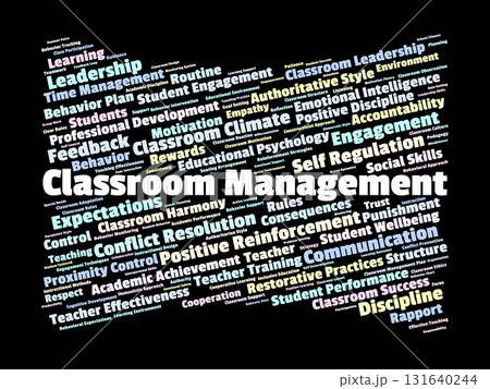 Classroom Management Word Cloud. Core Terms On Behavior, Rules, Engagement, And Strategies For Building Effective Learning Environments And Positive Student Outcomes. Classroom Management Word Cloud. Core Terms On Behavior, Rules, Engagement, And Strategies For Building Effective Learning Environments And Positive Student Outcomes. 131640244