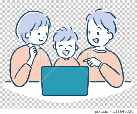 C 一家人在電腦前玩得很開心 C 一家人在電腦前玩得很開心 131640320