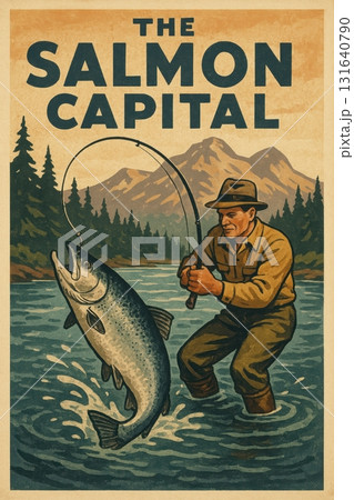 The Salmon Capital Fishing Poster The Salmon Capital Fishing Poster 131640790