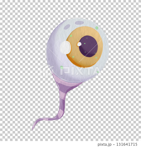 Illustration element for Halloween eyeball. Watercolor style. 131641715