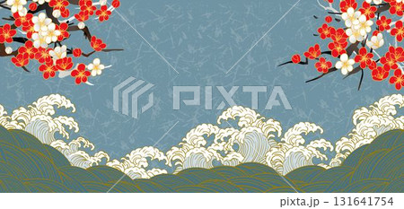 波 海のイラスト背景 波 海のイラスト背景 131641754