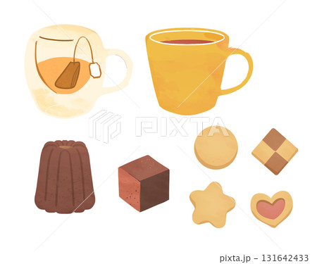 マグカップ・紅茶・お菓子のセット 131642433