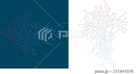 Circuit board digital abstract background. Motherboard technology texture design. AI semiconductor and computer processor on tech bg. Vector illustration 131643076