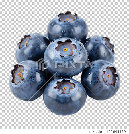 Close-up of fresh blueberry isolate on a white background. Ripe, blue berries show texture and are perfect for culinary or design projects. Close-up of fresh blueberry isolate on a white background. Ripe, blue berries show texture and are perfect for culinary or design projects. 131643159