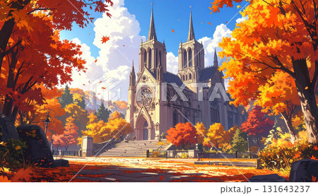 大聖堂と紅葉 131643237