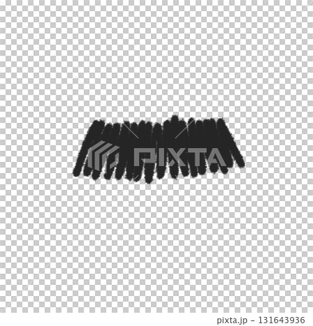 ちょび髭の手描きイラストアイコン。シンプルな落描きのスタンプ素材 131643936