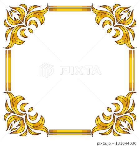 Floral frame in baroque style. Decorative curling plant. Floral frame in baroque style. Decorative curling plant. 131644030