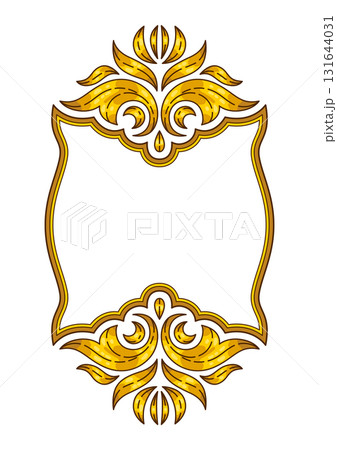 Floral frame in baroque style. Decorative curling plant. Floral frame in baroque style. Decorative curling plant. 131644031