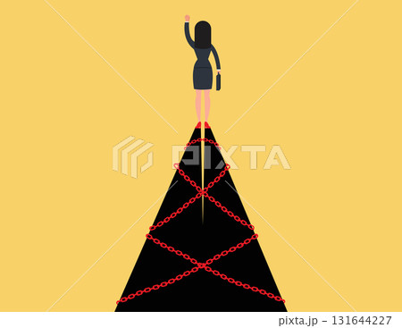Pressure or problem. Debt burden and difficulty challenge of businesswoman 131644227