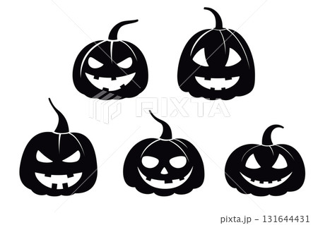 Halloween pumpkin silhouettes Halloween pumpkin silhouettes 131644431