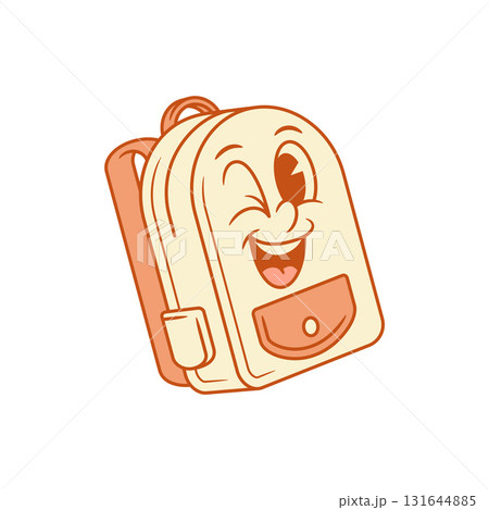Joyful winked schoolbag back to school cartoon character isometric vector illustration Joyful winked schoolbag back to school cartoon character isometric vector illustration 131644885