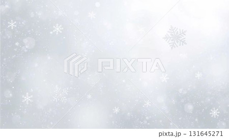 雪の結晶を散りばめた水彩タッチの背景 131645271