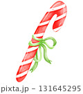 Watercolor hand painted candy cane 131645295