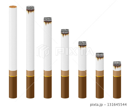 realistic tobacco smoldering cigarette cartoon stock vector illustration 131645544