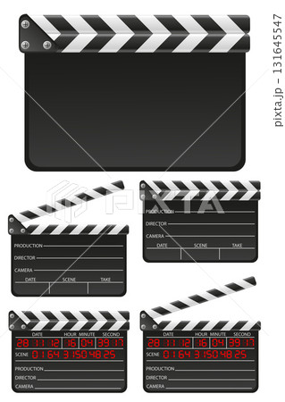 clapper board for filming a movie cartoon sock vector illustration 131645547
