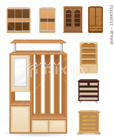lots of different closet furniture cartoon stock vector illustration 131645552