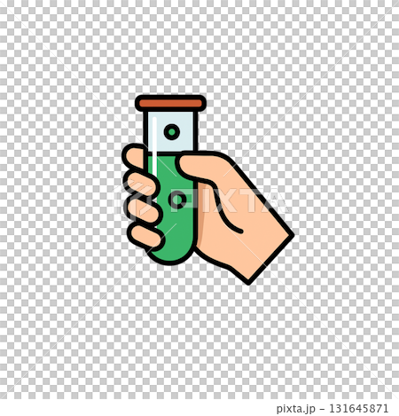 Experiment color icon, test tube, material, no background, document creation 131645871