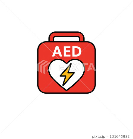AEDのカラーアイコン、素材、背景なし、資料作り、医療 131645982