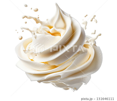 Delectable Creamy Swirl Dessert Topping   Smooth and Fluffy Culinary Delight Luxurious and Mouthwatering Confection Indulgent Gourmet Pastry Treat 131646111