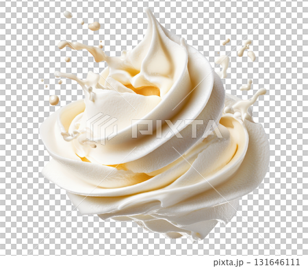Delectable Creamy Swirl Dessert Topping   Smooth and Fluffy Culinary Delight Luxurious and Mouthwatering Confection Indulgent Gourmet Pastry Treat 131646111