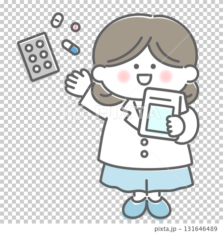 Pharmacist explaining medicine 131646489