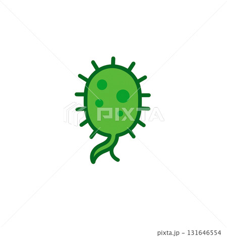 ウイルスのカラーアイコン、緑、素材、背景なし、資料作り、病気 131646554