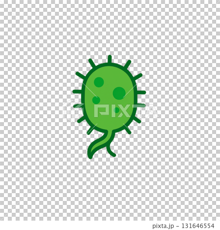 ウイルスのカラーアイコン、緑、素材、背景なし、資料作り、病気 131646554