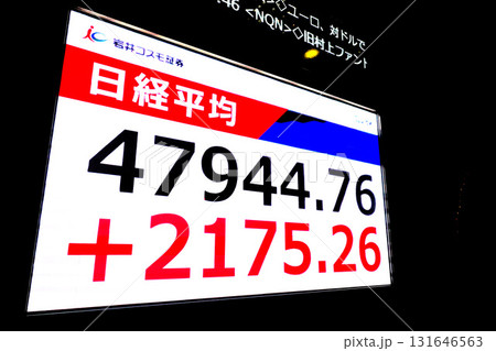 日本の東京都市景観最高値更新・4万7944円76銭。株価/終値=10月6日、日本橋兜町 日本の東京都市景観最高値更新・4万7944円76銭。株価/終値=10月6日、日本橋兜町 131646563