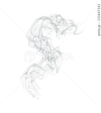 Abstract transparent smoke swirl isolated on clear background with flowing soft curves and delicate vapor texture 131647181