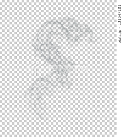 Abstract transparent smoke swirl isolated on clear background with flowing soft curves and delicate vapor texture 131647181