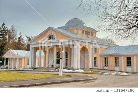 An exterior photograph of the majestic Hedon Spa Hotel in Parnu, Estonia, specifically highlighting the fully restored, historic Neoclassical Mud Bathhouse Mudaravila building 131647190