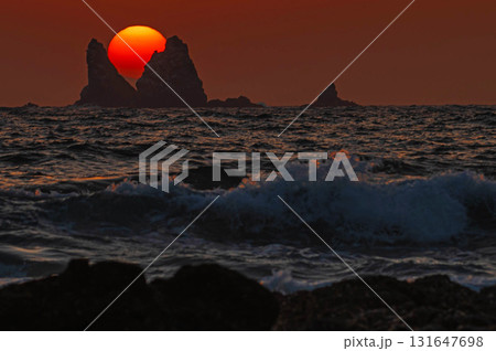 須賀無田海岸の夕日 須賀無田海岸の夕日 131647698