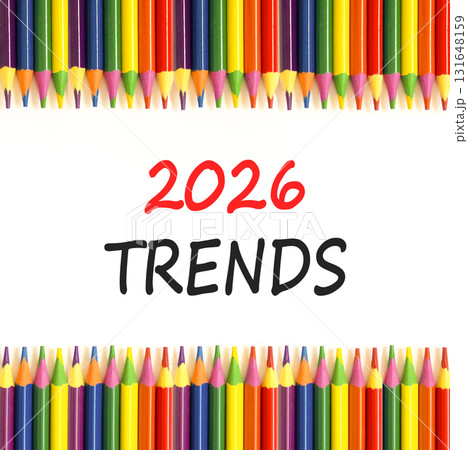 2026 Trends new year symbol. Concept words 2026 Trends on beautiful white paper. Beautiful white paper background. Beautiful colored pencils. Business and 2026 Trends new year concept. Copy space. 2026 Trends new year symbol. Concept words 2026 Trends on beautiful white paper. Beautiful white paper background. Beautiful colored pencils. Business and 2026 Trends new year concept. Copy space. 131648159