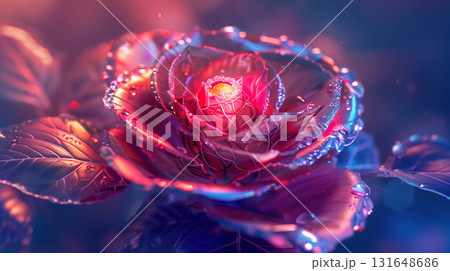 the rose against a blue background 131648686