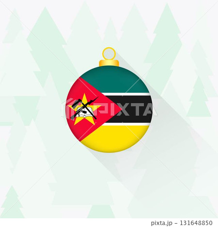 Mozambique National Flag Christmas Decoration. 131648850