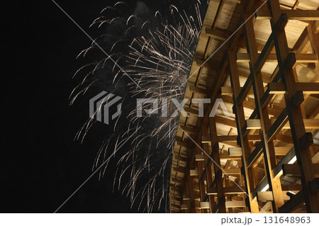 大阪万博2025風景 大屋根リング夜景 大阪万博2025風景 大屋根リング夜景 131648963