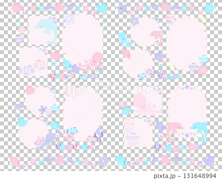 Pastel sea creatures template set 131648994