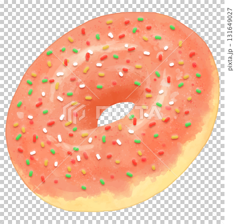 Realistic donut with holes (strawberry + colored spray) Realistic donut with holes (strawberry + colored spray) 131649027