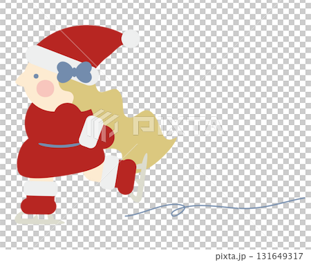 可愛的女孩聖誕老人滑冰 可愛的女孩聖誕老人滑冰 131649317