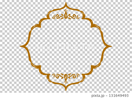 Ornamental Asian frame with luxurious ornamentation and hand-drawn rough brushstrokes. 131649493